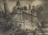 The Salute from the Giudecca by Frank Brangwyn, etching, sold Mar 2022