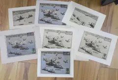 A group of wartime etchings by Nelson Dawson, 1917, print (other), sold Mar 2022