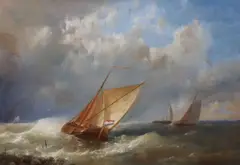Untitled by Abraham Hulk, Oil on canvas relined in the past, sold Mar 2022