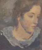 Portrait of Penelope Massingham by Henry Tonks, oil on board, sold Mar 2022