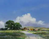 Firle Beacon from Ripe by Frank Wootton, oil on board, sold Mar 2022