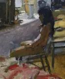 Charlotte, May '90' oil on canvas signed 31 x 26cm Oil on canvas in honest original condition with no faults noted by Ken Howard, oil on canvas, sold Mar 2022