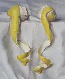 Two Cut Lemons by Eliot Hodgkin, oil on board, sold Mar 2022