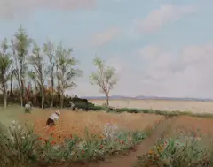 Ceuilleuses en Bretagne by Marcel Dyf, oil on canvas, sold Mar 2022