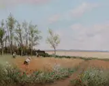 Ceuilleuses en Bretagne by Marcel Dyf, oil on canvas, sold Mar 2022