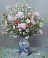 Pivoines by Marcel Dyf, oil on canvas, sold Mar 2022
