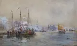 The Pool of the Thames’ watercolour signed and dated 1894 31 x 50cm by Thomas Bush Hardy, 1894, watercolour, sold Mar 2022