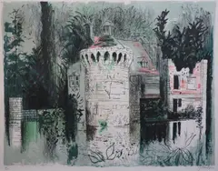 Scotney Castle by John Piper, lithograph, sold Mar 2022