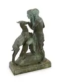 An early 20th century bronze group of a woman and nymph by Ferdinand Victor Blundstone, bronze, sold Mar 2022