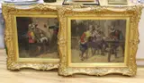 Tavern interiors with cavaliers and magpies, indistinctly signed, 52 x 63cm by George Appert, oil, sold Mar 2022