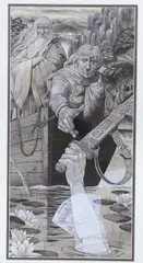 Monochrome by Richard Hooke, gouache, sold Mar 2022