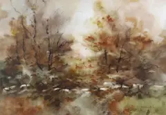 Autumn by Phyllis del Vecchio, watercolour, offered Mar 2022