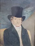 Portrait of Samuel Williams Senior 1833, inscribed verso, 30 x 10cm by Sarah Biffen, watercolour, sold Mar 2022