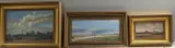 Manor Farm, Hoggiston, Bucks; Marsh Gibbon and Untitled, largest 20 x 30cm by Edward Stamp, oil, sold Feb 2022