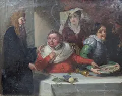 Sancho Panza, 27 x 34cm by William Bass, oil on canvas, sold Feb 2022