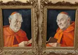 The Erudite Monk and Monk reading a letter, both signed, 26 x 19cm by Otto Eichinger, oil, sold Feb 2022
