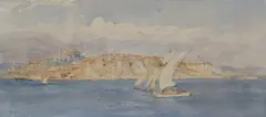 View of Constantinople, initialled, 17 x 37cm by Tristram Ellis, watercolour, sold Feb 2022