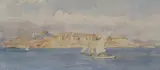 View of Constantinople, initialled, 17 x 37cm by Tristram Ellis, watercolour, sold Feb 2022
