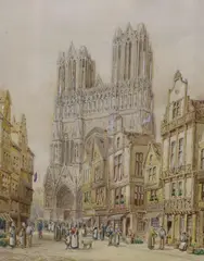 Rheims Cathedral by Henry Thomas Schafer, watercolour, sold Feb 2022