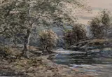 River landscape by John Hamilton Glass, watercolour, offered Feb 2022