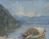 Italian lake scene by Terrick Williams, pastel, sold Feb 2022