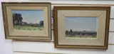 Landscape signed oil on board and companion piece 17x25cm by Antonio Parodi, oil on board, offered Feb 2022