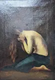 Crying woman by H M Tooth, oil on canvas, sold Feb 2022