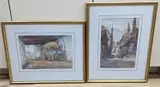 A Back Street at Rye' and 'A Sussex Barn by F. da Ponte Player, watercolor, offered Feb 2022
