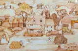 The Green Boot by Graham Clarke, ink and watercolour, sold Feb 2022