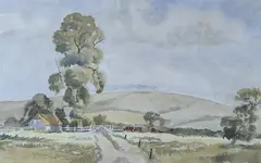 Summer afternoon South Downs by Frank Wootton, watercolour, sold Feb 2022