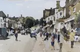 Village street scene by John Yardley, watercolour, sold Feb 2022