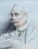 Conte chalk by Charles Kay Robertson, 1909, drawing, sold Feb 2022