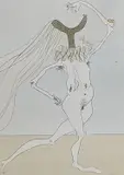 Nu aux Voilettes (from Visions De Quevedo) by Salvador Dalí, etching, sold Feb 2022