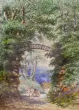 Horse and cart on a country lane by C. Waite, 1870, watercolour, sold Feb 2022