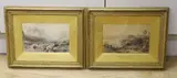 Etna from Taormina' and 'Glencoe from Ranoch Moor by Thomas Miles Richardson, 1884, ink and wash, sold Feb 2022
