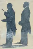 Full length painted silhouette by Charles Taylor, watercolor, sold Feb 2022