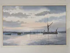 Sunset off Queensborough by Alan Whitehead, watercolour, offered Feb 2022