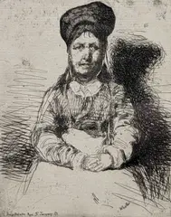 La Rétameuse (The Tinker) by James Abbott MacNeill Whistler, etching, sold Feb 2022