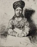 La Rétameuse (The Tinker) by James Abbott MacNeill Whistler, etching, sold Feb 2022