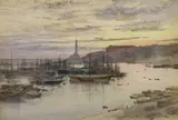 Harbour, Genoa by John MacWhirter, watercolour, sold Jan 2022