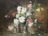 Mixed blossoms by Endre Kömpöczy Balogh, oil on canvas, sold Jan 2022