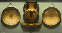 Roman Pottery approx by Frederick Clifford Harrison, 1970, oil on board, sold Jan 2022