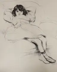 Drypoint etching by Jacques Villon, etching, sold Jan 2022