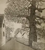 Bradle Farm by Francis Robert Kelly, etching, sold Jan 2022