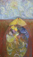 Soft Warhead with Celestial Dancers by Cyril Mount, oil on canvas, sold Jan 2022