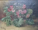 Still life of flowers by Eugene Moutot, 1886, oil on canvas, sold Jan 2022