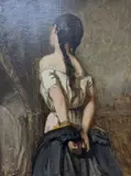 Study of a woman undressing by J.F. Marchales, 1866, oil on canvas, sold Jan 2022
