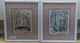 Kings Road and The Embankment, initialled, 13 x 10cm by Adrian Maurice Daintrey, ink and watercolour, sold Jan 2022