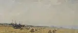 Harvesting near Shoreham, Kent by Gerald Ackermann, watercolour, sold Jan 2022