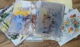 Folio of assorted watercolours by Michael Cadman, watercolor, sold Jan 2022